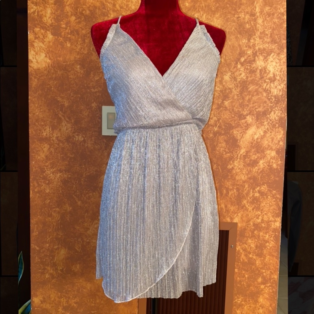Express pink champagne sparkly dress